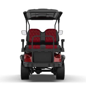Electric Golf Cart Featuring Spacious 2+2 Seating Bold Black And Red Color