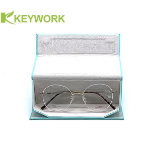 Mini Tri-Folding Optical Triangular Magnetic Metal Eyewear Case Resist