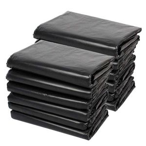 Plastic Flap Tie Trash Bags , Plastic Bin Bags Customized Color Embossing