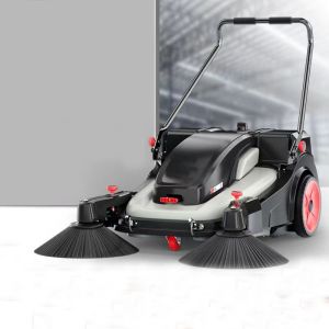 Pure Electric Hand Push Sweeper Machinne With Cabin