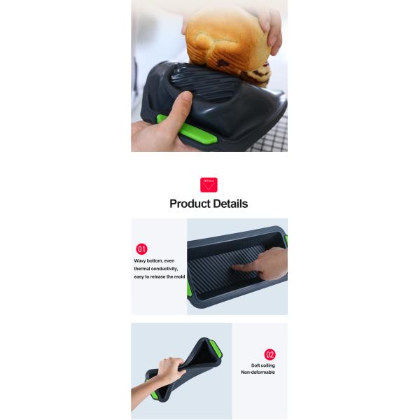 Non Stick Silicone Toast Baking Mould With Anti Slip Handle