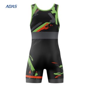 Polyester Spandex Custom Youth Wrestling Doublet Uniform Sleeveless Jockstrap