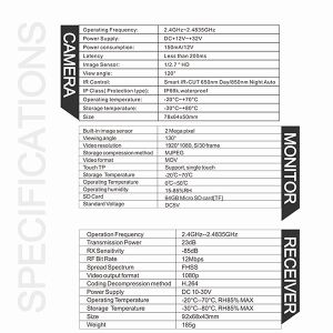 10" Full Screen DVR Wireless Rear View Dash Cam Camera AHD Car Charger Receiver