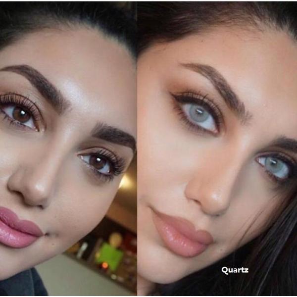 Hidrocor Quartz Prescription Colored Contact Lenses Brown Colored Lady