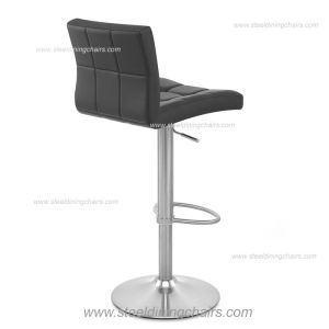 Adjustable 38CM 103CM Black Leather Swivel Bar Stools With Arms