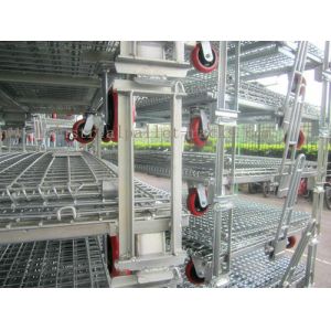 Customized Galvanized Collapsible Wire Cage Conveyable With Casters 6mm