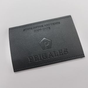 Custom Embossed Leather Patches , PU Leather Labels Fashionable Design