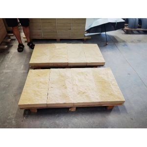 Split Face 12mm Yellow Natural Sandstone Cladding Stone Garden Wall Cladding