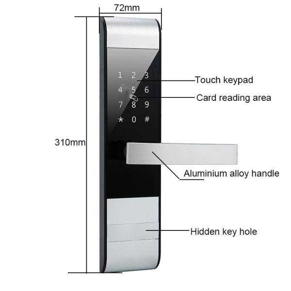 Apartment Electronic TTlock Password Door Locks 72mm Touch Keypad Lock
