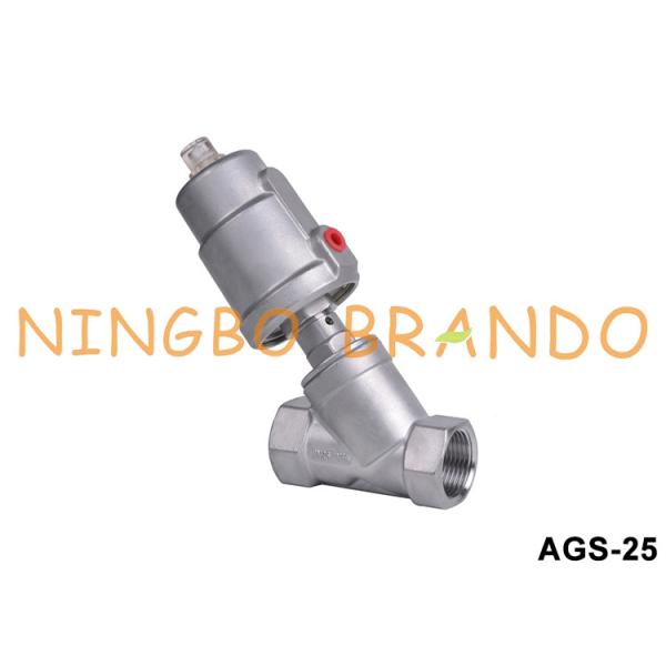 Quality 1'' DN25 PN16 Pneumatic Angle Seat Piston Valve With Air Actuated wholesale