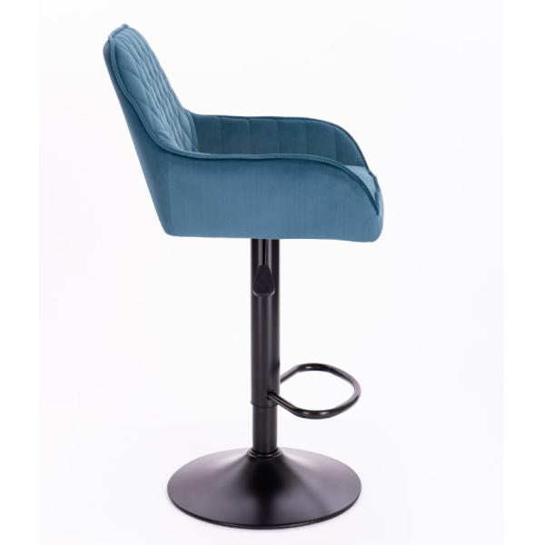 Kitchen Navy Blue Fabric Bar Stools Height Adjustable Counter Bar Pub