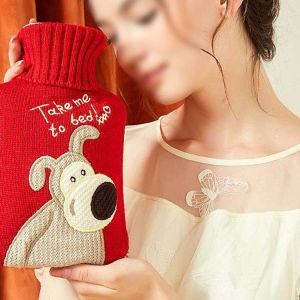 High Capacity Rubber Heat Water Bag With Super Soft Plush Cover For Warm