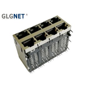 Multiple Ports 1G RJ45 Modular Jack 2x4 POE RJ45 Connectors With Bi Colored LED