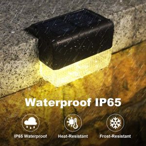 20 Lumen Solar Fence Light with Monocrystalline Silicon Panel Black ABS PMMA