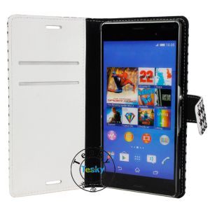 folio stand leather protective Case For sony z3 ,various colors available