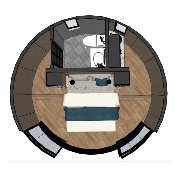 Galvanized Steel Square Tubes Structure Wooden Round House CE Luxury Modern Container House with Aluminum Alloy Windows