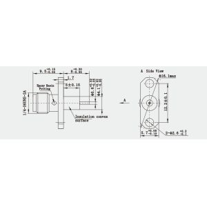SMA Female 2-hole Flange Brass RF Coaxial Connector for Aerosapce Application