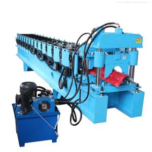 China Color Steel Roll Metal Roof Ridge Cap Roll Forming Machine PCL Control on sale