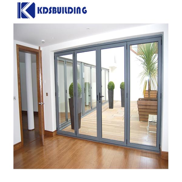KDSBuilding Soundproof Waterproof Veranda Fold up Retractable Cheap Security Glass Folding Door