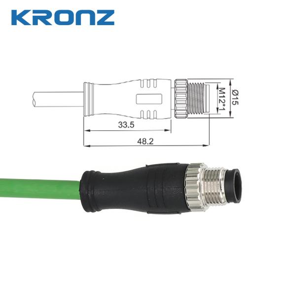 Quality M12 Connector Ethernet / IP Dual Shielded Cable X Code 0.5A 50V 24AWG PVC 5 Meter Cable wholesale
