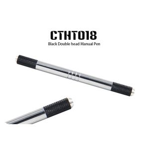 2 Heads Black Head Manual Tattoo Pen / Microblading Makeuppen