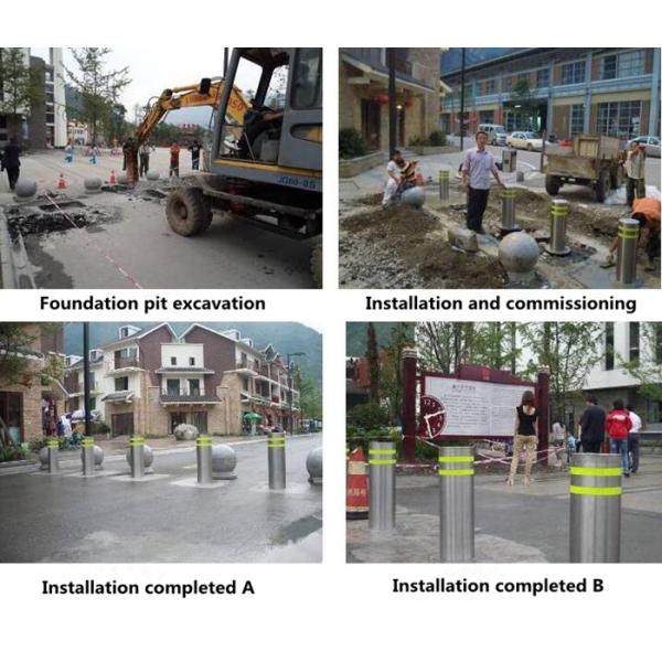 K12 Grade Anti Collision Retractable Hydraulic Rising Bollards For Driveways