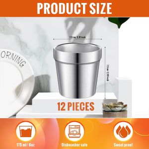6 Ounces Insulated Stainless Steel Drinking Cups Stackable