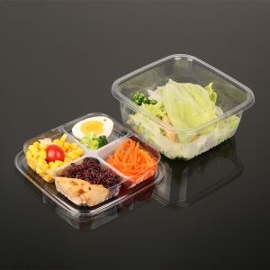 Customize PET Clear Disposable Plastic square Cake Container Disposable Fruit