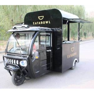 Three-Wheel Dining Cart for Serving Snacks Milk Tea Cold Drinks Fried String and