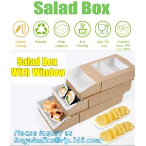 Noodle box, Salad Disposable Packing, Kraft Paper Lunch Box, Disposable Kraft