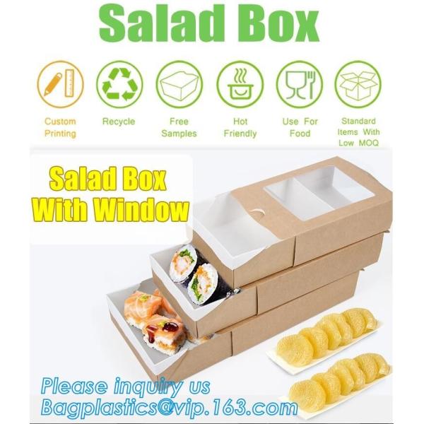Noodle box, Salad Disposable Packing, Kraft Paper Lunch Box, Disposable Kraft