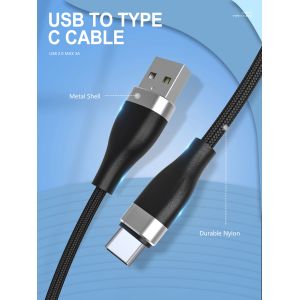 Fast Charge 3A Nylon Braided OEM/ODM Usb Type C Cable 2.0 USB C for Huawei