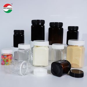 China Black Custom Food Grade Airtight Plastic PET Jar Sealed with Aluminum Gasket for Dried Fruit Snack Chocolate Honey on sale