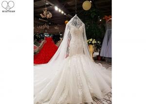 China Off White Wedding Ladies Bridal Gown Custom Beading Lace Long Fishtail Bandage on sale