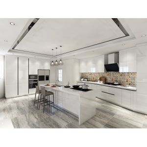 Commercial MDF Modular Modern Kitchen Cabinet Modular Lacquer Finish