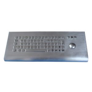 Kiosk industrial metal keyboard with trackball for public system weather - proof