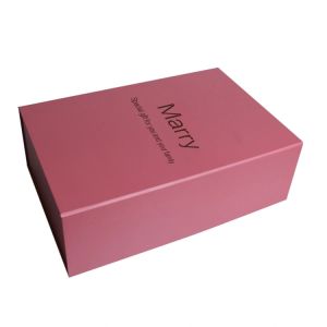Cheap High Quality Custom Printed Pink Color Rigid Cardboard Magnetic Foldable Paper Gift Box for sale