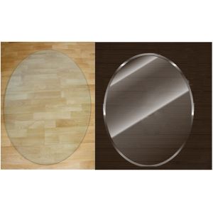 Fireplaces Oval Glass Hearth Plate Custom Sizes With 18mm Bevel Edges