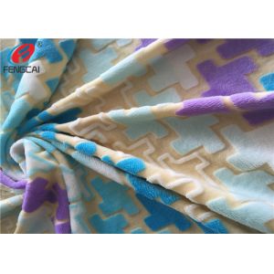 Embossed Print 100% Polyester Minky Plush Fabric Super Soft Velboa Material