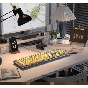 Retro Punk Mechanical RGB Keyboard Cool PC Keyboard Ergonomic Design