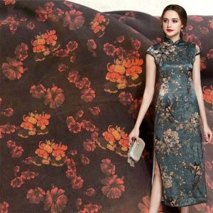 Custom Printed Sandwashed 27mm Silk Crepe De Chine Fabric Pure Silk Brocade Fabric