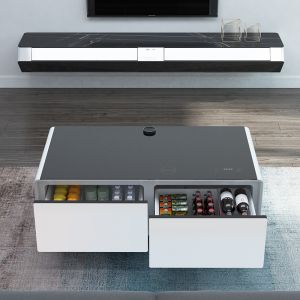 Grade 3 Energy Double Door Smart Coffee Table with Wireless Charging and Music