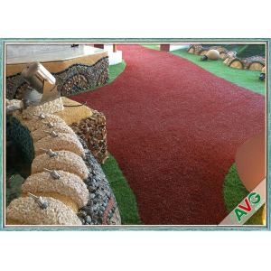 Latex Coating C Shaped Indoor Fake Grass Carpet For Home Decoration Apple Green