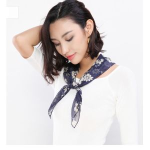 new design 2020 custom Colourful blank silk chiffon long scarf for ladies