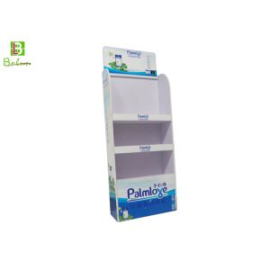 Supermarket 3 Tier Cardboard Display , Tissue Block Storage POP Display Stand