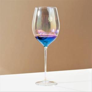 China Rainbow Red Wine Glass Drinking Goblets Long Stem 750ml Lead Free Mouth Blown on sale