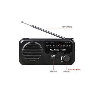 LED Light Rechargeable FM Radio 400g Portable USB Jack With Bluetooth