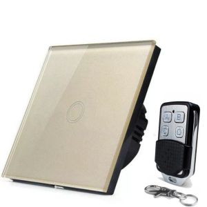 EU Standard Wall Wireless Remote Control Touch Screen Crystal Glass Panel Switch
