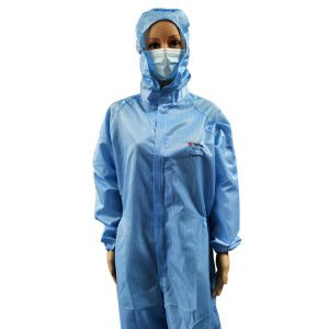 Washable Reusable 5mm Stripe ESD Clothes For Cleanroom