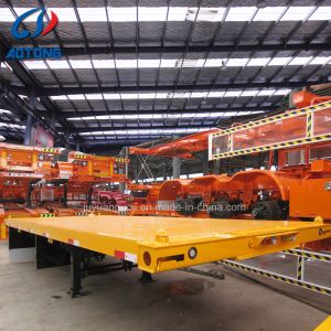 Common Mechanical Suspension 2 Axles Platform Trailer Flat Bed Semi Trailer
